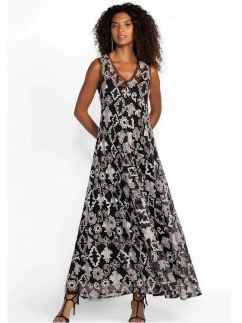 Johnny Was Bya Mazzy Bias Dress With Slip NWT